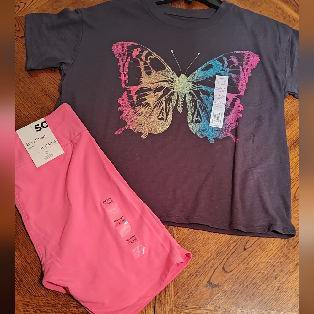 NWT size 14/16 girls 2pc. Shorts outfit